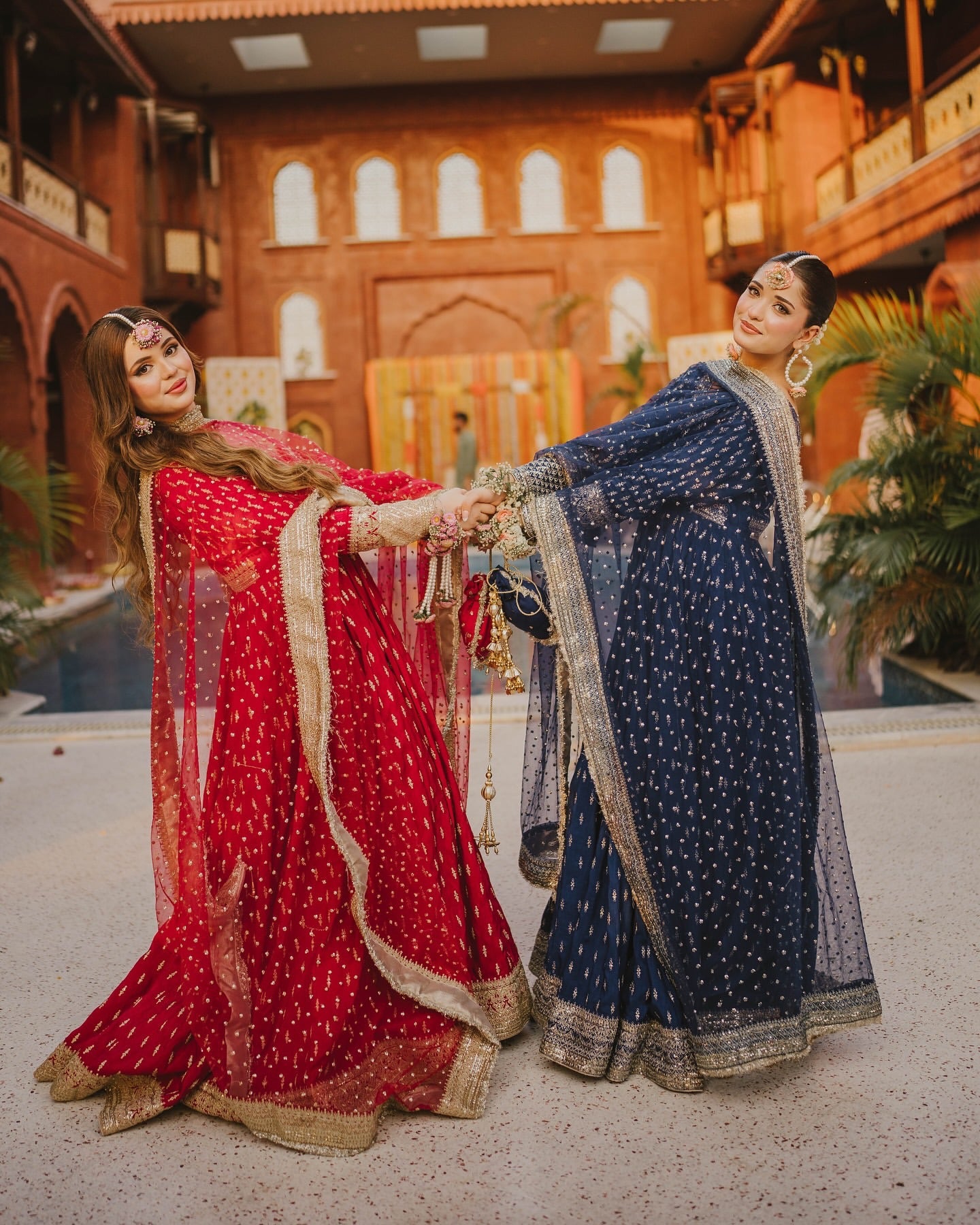 Elegant Chinon Silk Embroidered Anarkali Pant Set – Fully Stitched & Ready to Wear