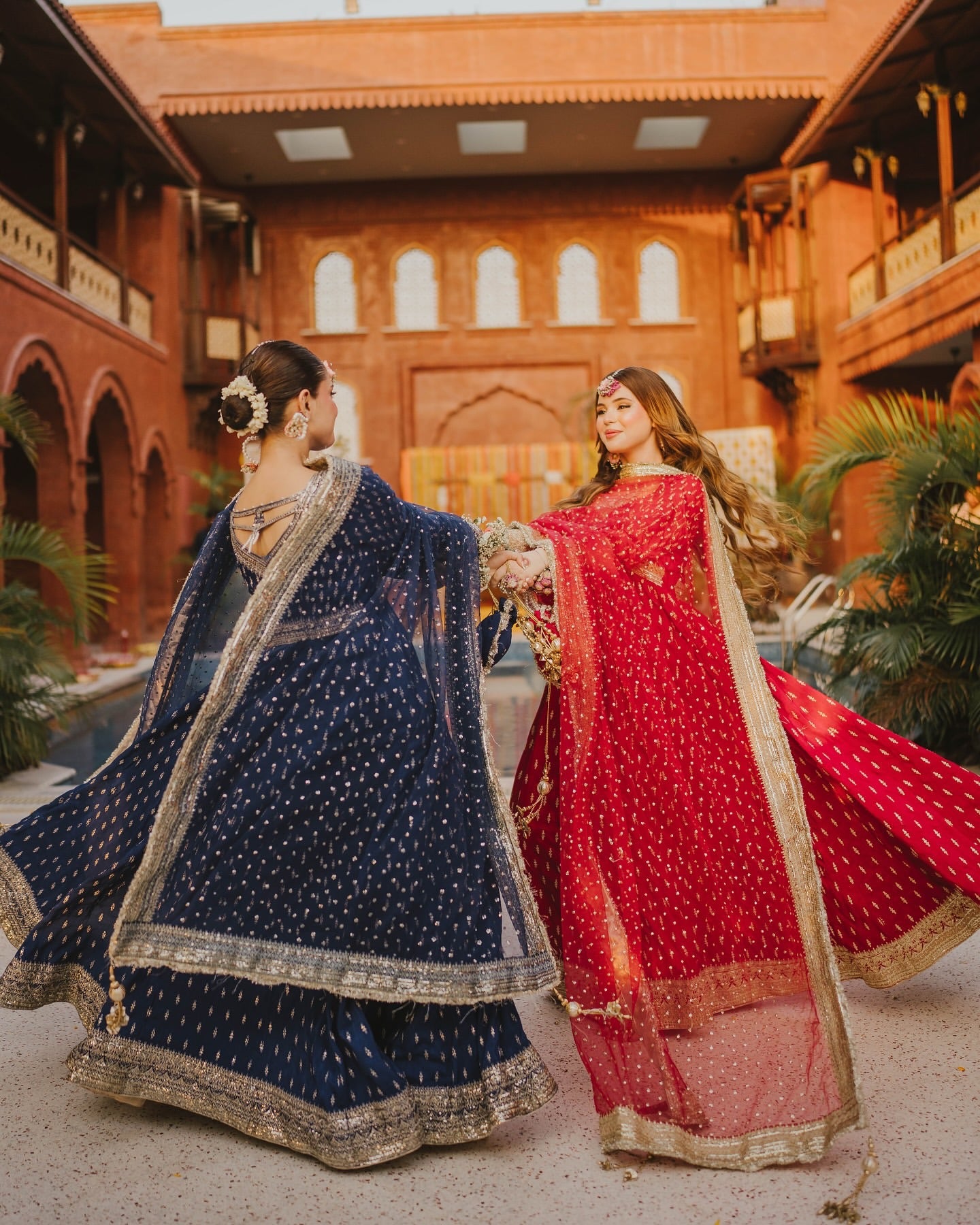 Elegant Chinon Silk Embroidered Anarkali Pant Set – Fully Stitched & Ready to Wear