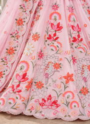 Pastel Pink Fendi Silk Sequin Embroidered Lehenga Choli