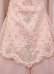 Peach Malbari Silk Bead & Sequin Sharara Set