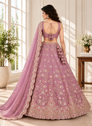 Pink Shimmer Zari Sequin Embroidered Lehenga Choli