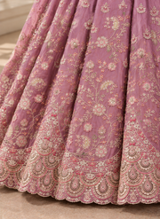 Pink Shimmer Zari Sequin Embroidered Lehenga Choli