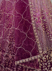 Pink Net Zari Sequin Bridal Lehenga Choli