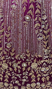 Pink Net Zari Sequin Bridal Lehenga Choli