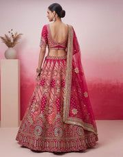 Pink Gadhwal Silk Mirror & Gota Patti Bridal Lehenga Choli