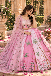 Pink Star Georgette Sequin Embroidered Lehenga Choli