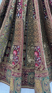 Velvet Dori Sequin Embroidered Bridal Lehenga Choli with Softnet Dupatta