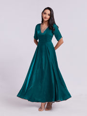 Peacock Blue Anarkali Gown with Lace Work