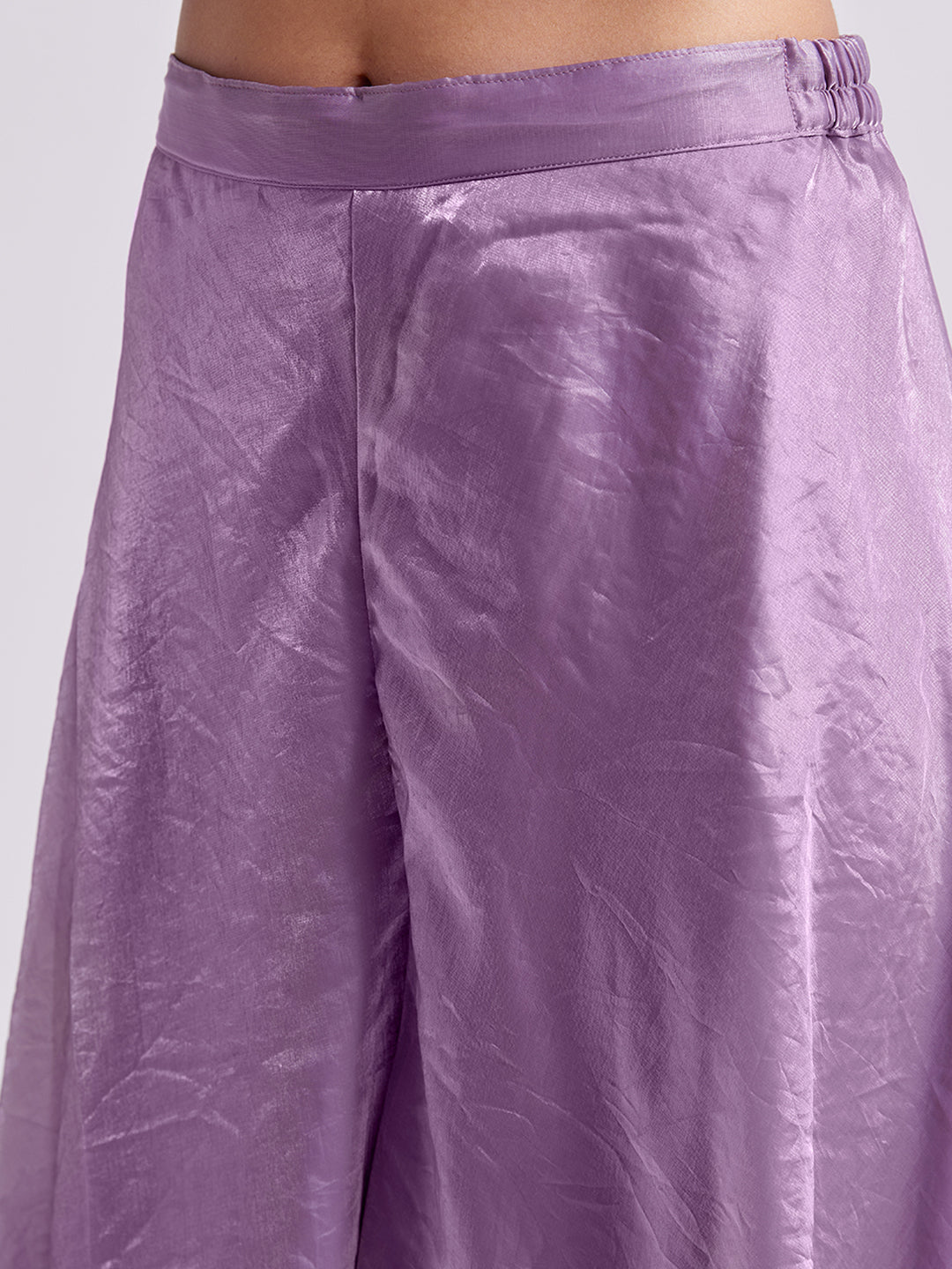 Lilav Pure Organza Wrap-Style Kurta Set with Matching Pants