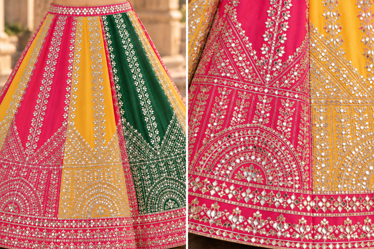 Radiant Multicolor Embroidered Lehenga Set