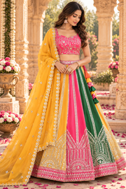 Radiant Multicolor Embroidered Lehenga Set