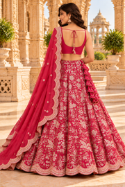 Rani Pink Fox Georgette Zari Sequin Lehenga Choli