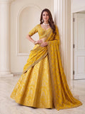 Royal Yellow Banarasi Silk Zari Figure Weaving Lehenga Choli