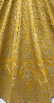 Royal Yellow Banarasi Silk Zari Figure Weaving Lehenga Choli