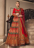 Ruby Red Banarasi Silk Zari Lehenga Choli