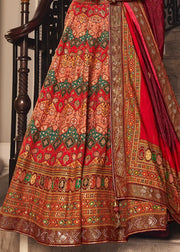 Ruby Red Banarasi Silk Zari Lehenga Choli
