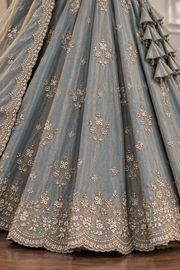 Smoky Grey Embroidered Lehenga Set