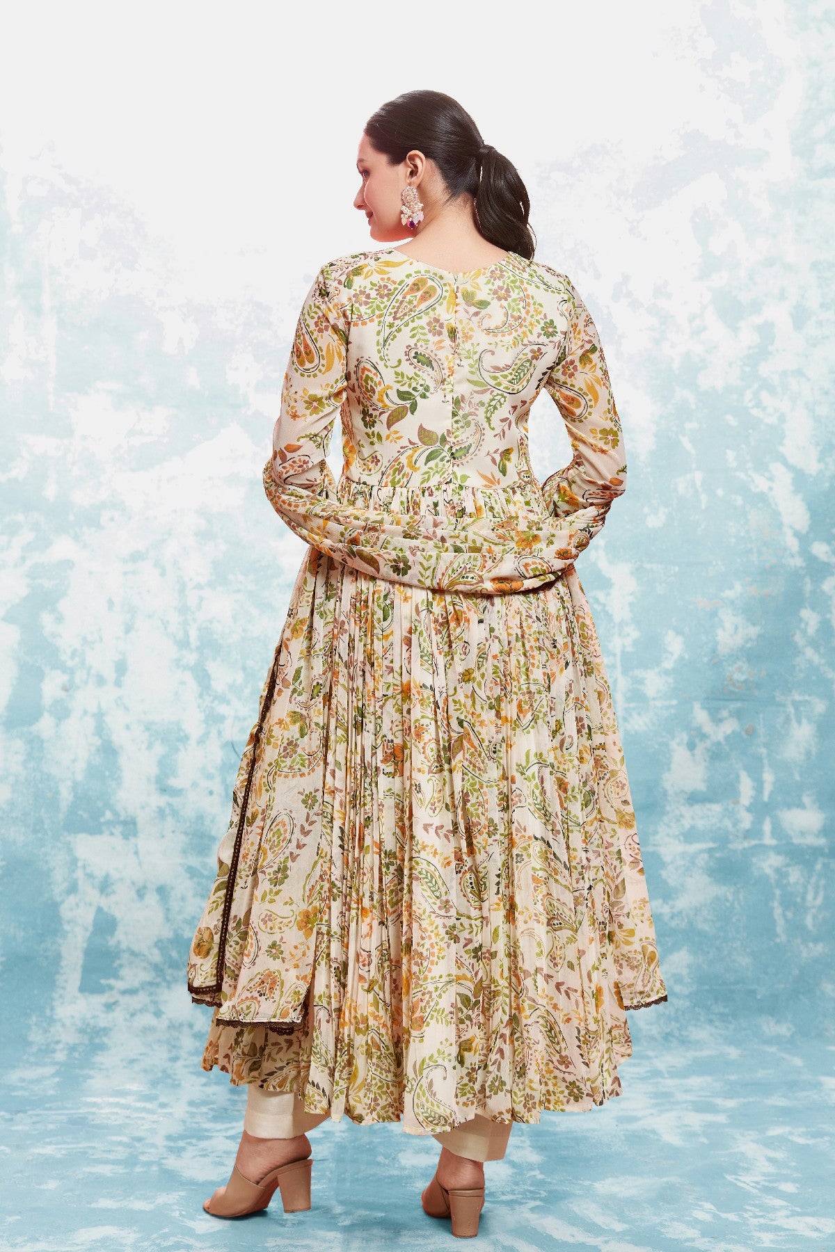 Stylish Chiffon Digital Printed Anarkali Pant Suit