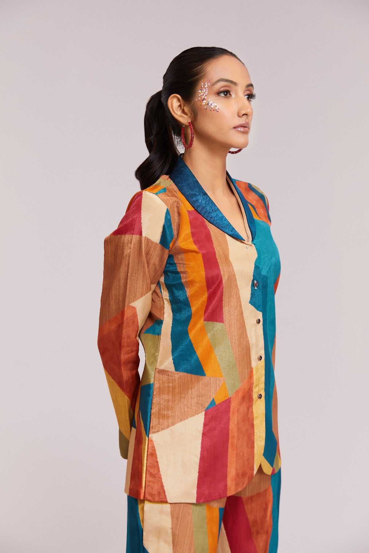 Bold & Beautiful Multicolor Printed Blazer Set