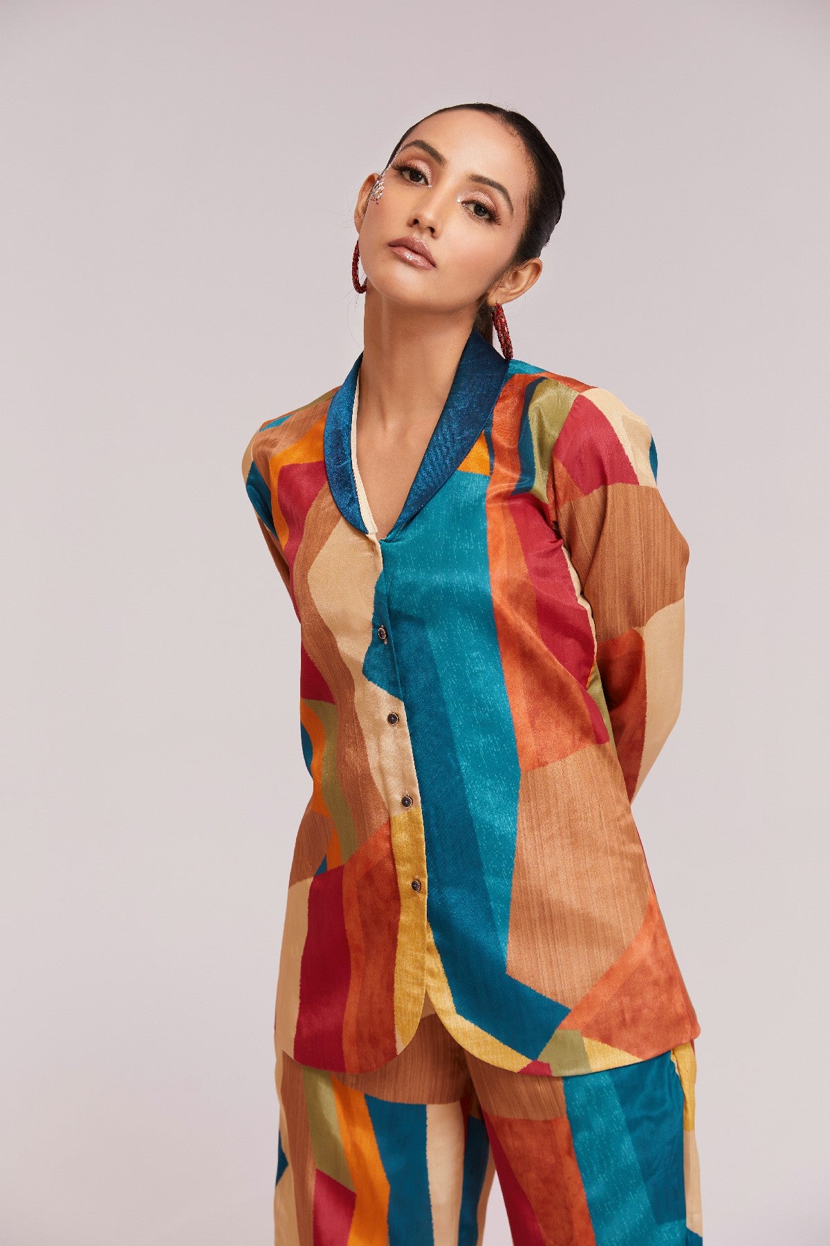 Bold & Beautiful Multicolor Printed Blazer Set