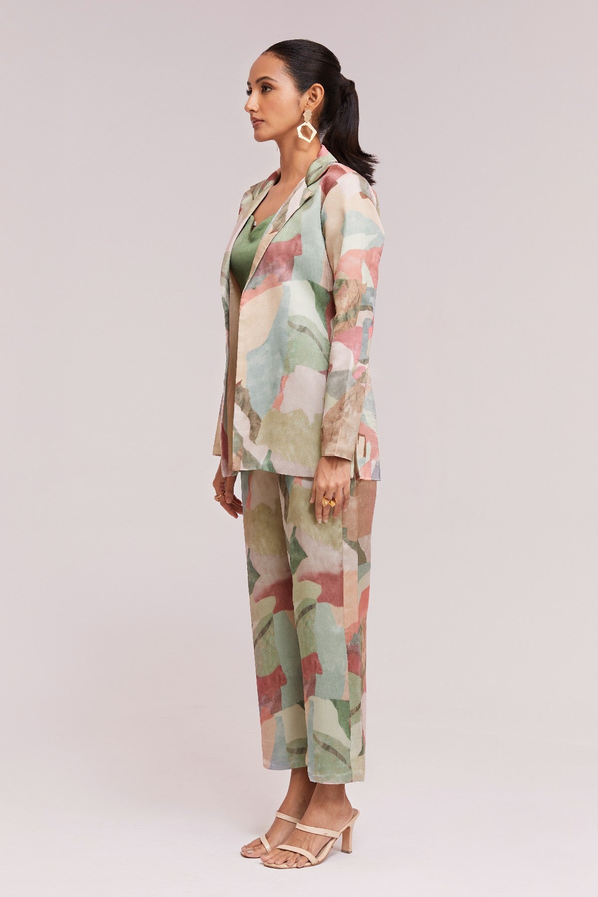 Elegant Multicolor Modal Satin Co-Ord Set