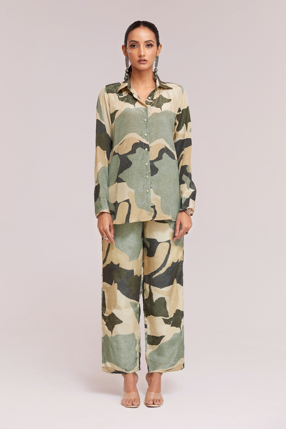 Multi-Color Printed Crepe Co-Ord Set - Ready To Wear Elegance