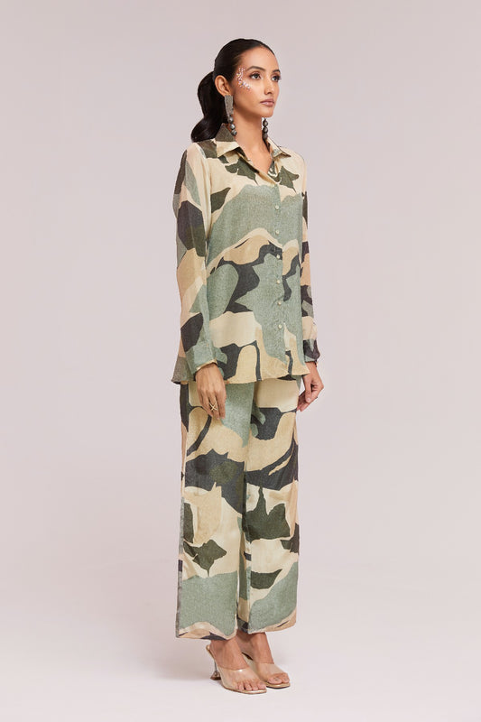 Multi-Color Printed Crepe Co-Ord Set - Ready To Wear Elegance