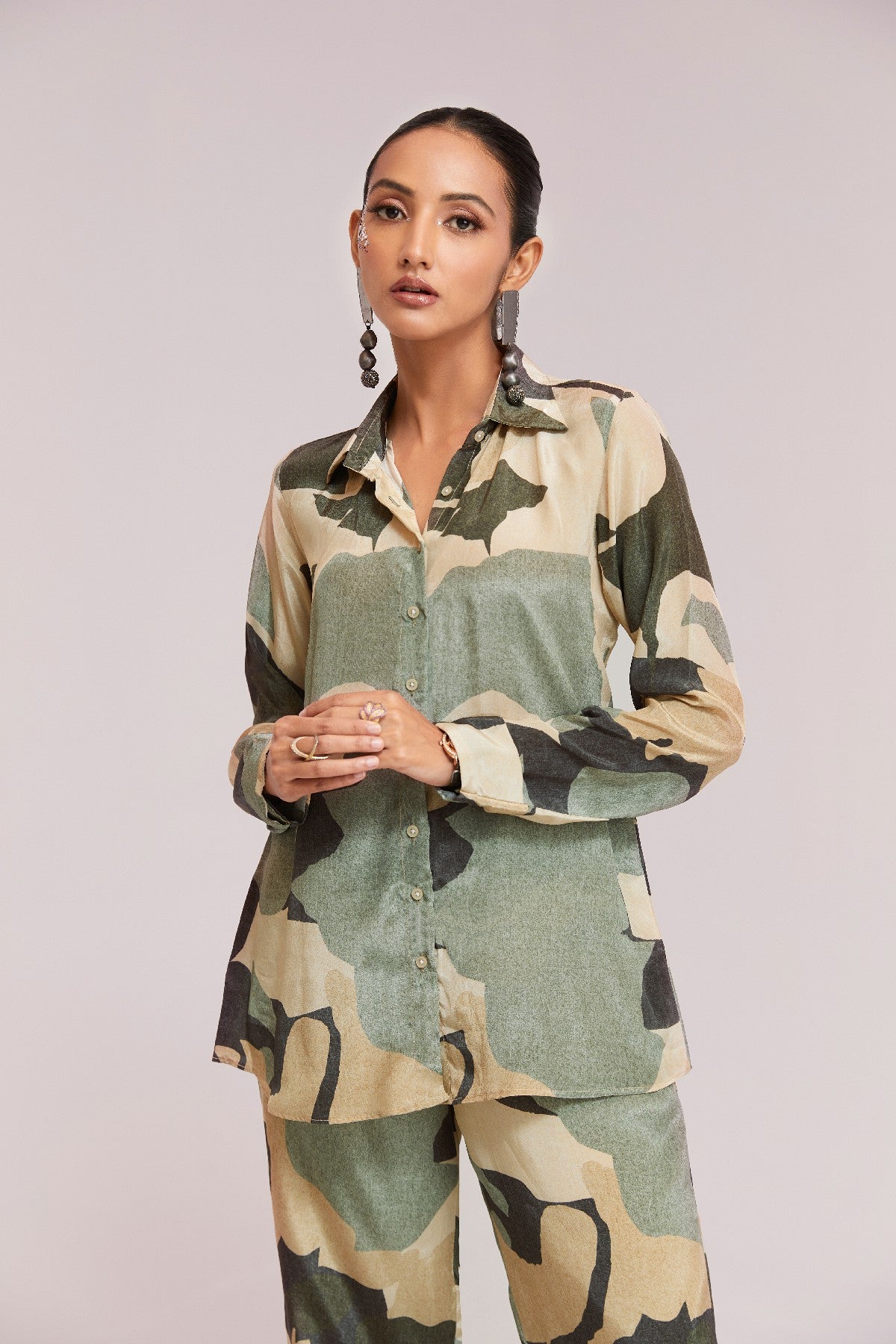 Multi-Color Printed Crepe Co-Ord Set - Ready To Wear Elegance
