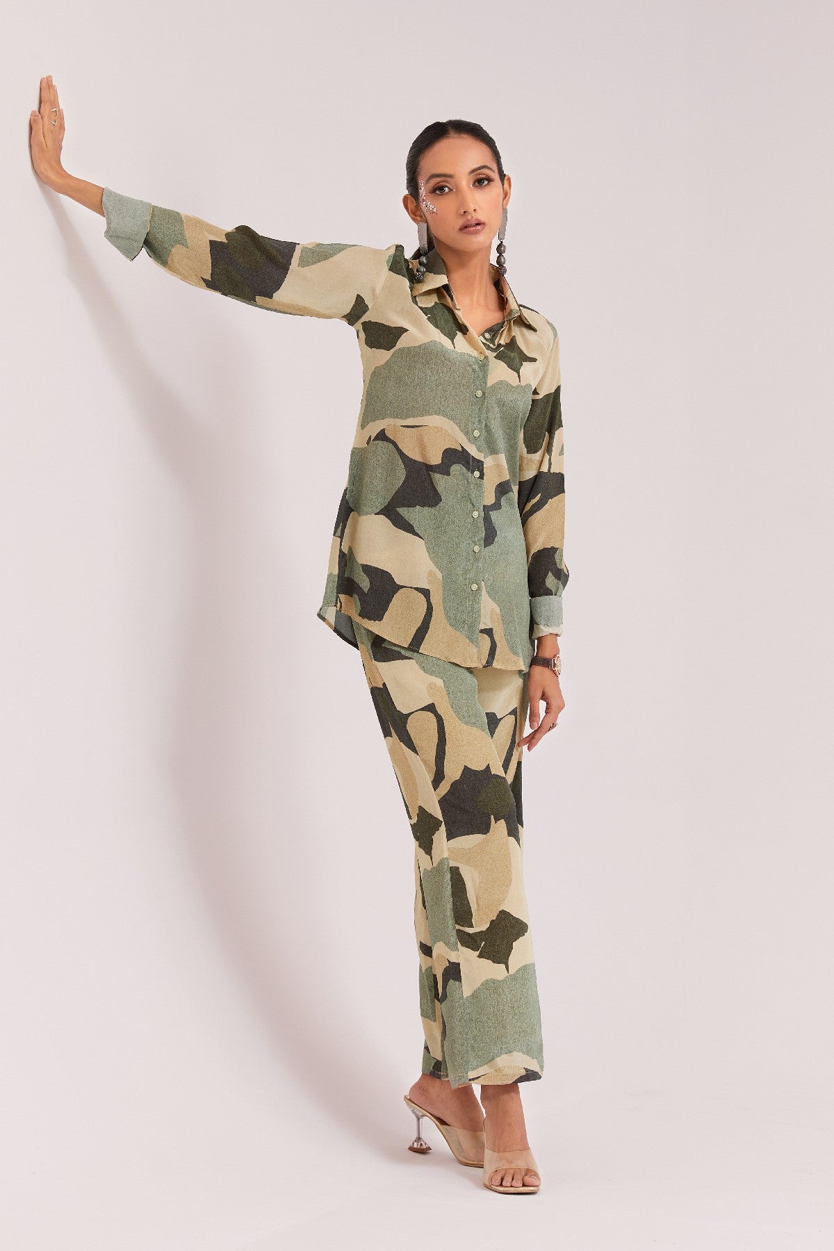 Multi-Color Printed Crepe Co-Ord Set - Ready To Wear Elegance