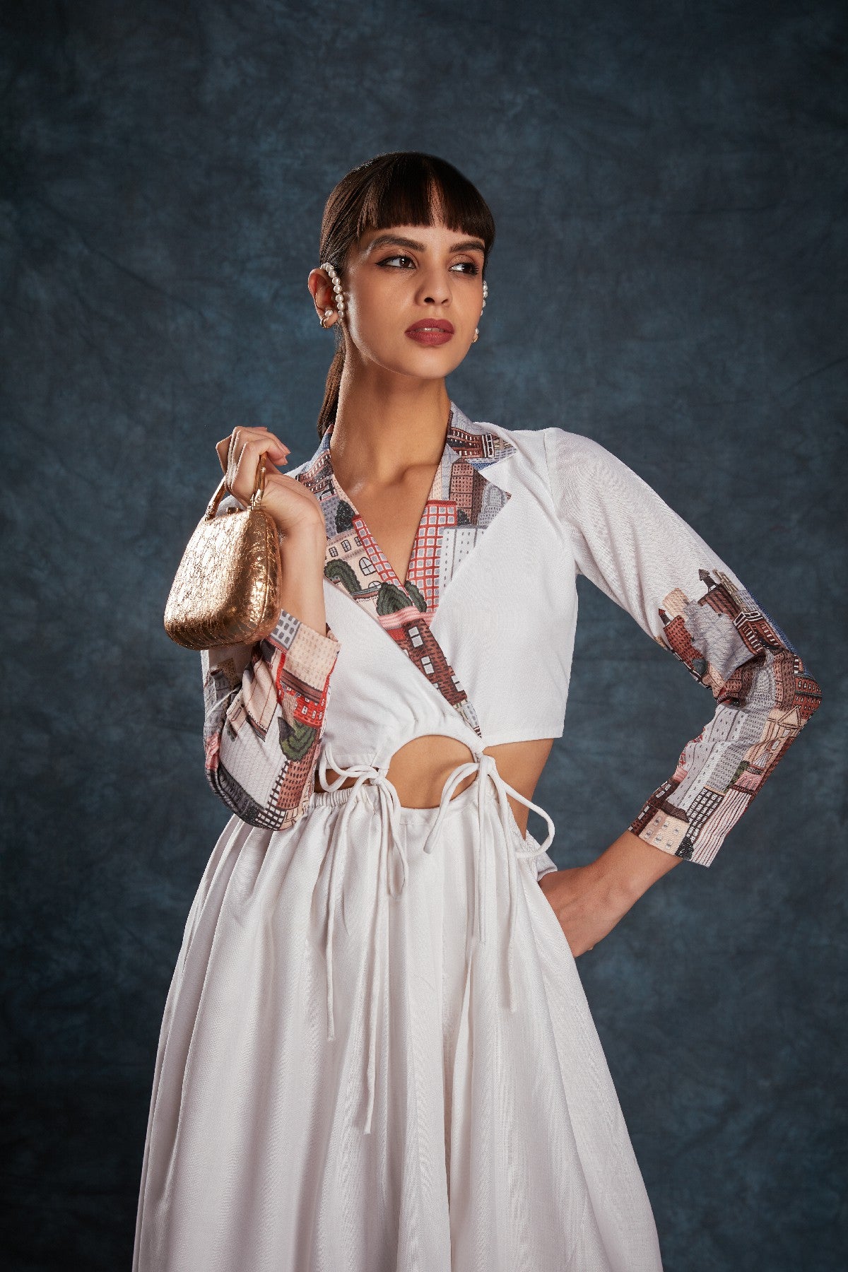 White Printed Linen Maxi Dress – Effortless Elegance in Every Step
