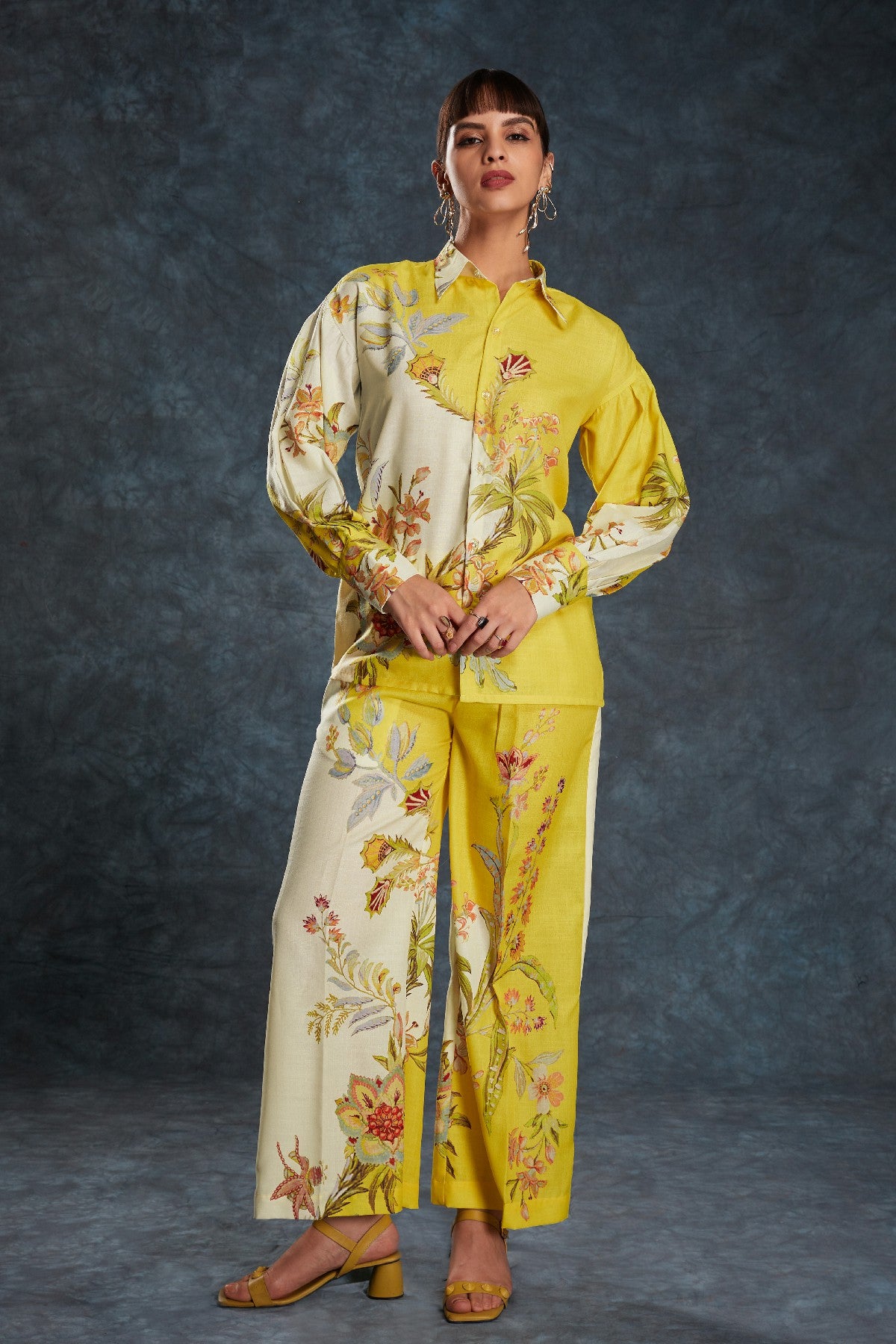 Yellow Printed Linen Co-Ord Set – Chic & Comfortable Everyday Style