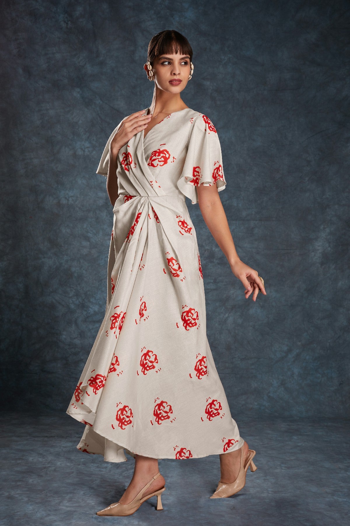 Cream Printed Linen Co-Ord Set – Effortless Elegance
