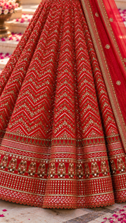 Thai Silk Sequin Dori & Zari Lehenga Choli with Net Dupatta