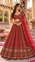 Thai Silk Sequin Dori & Zari Lehenga Choli with Net Dupatta