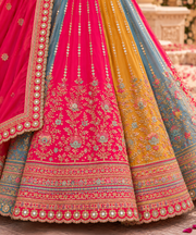 Vibrant Multicolor Panelled Embroidered Lehenga
