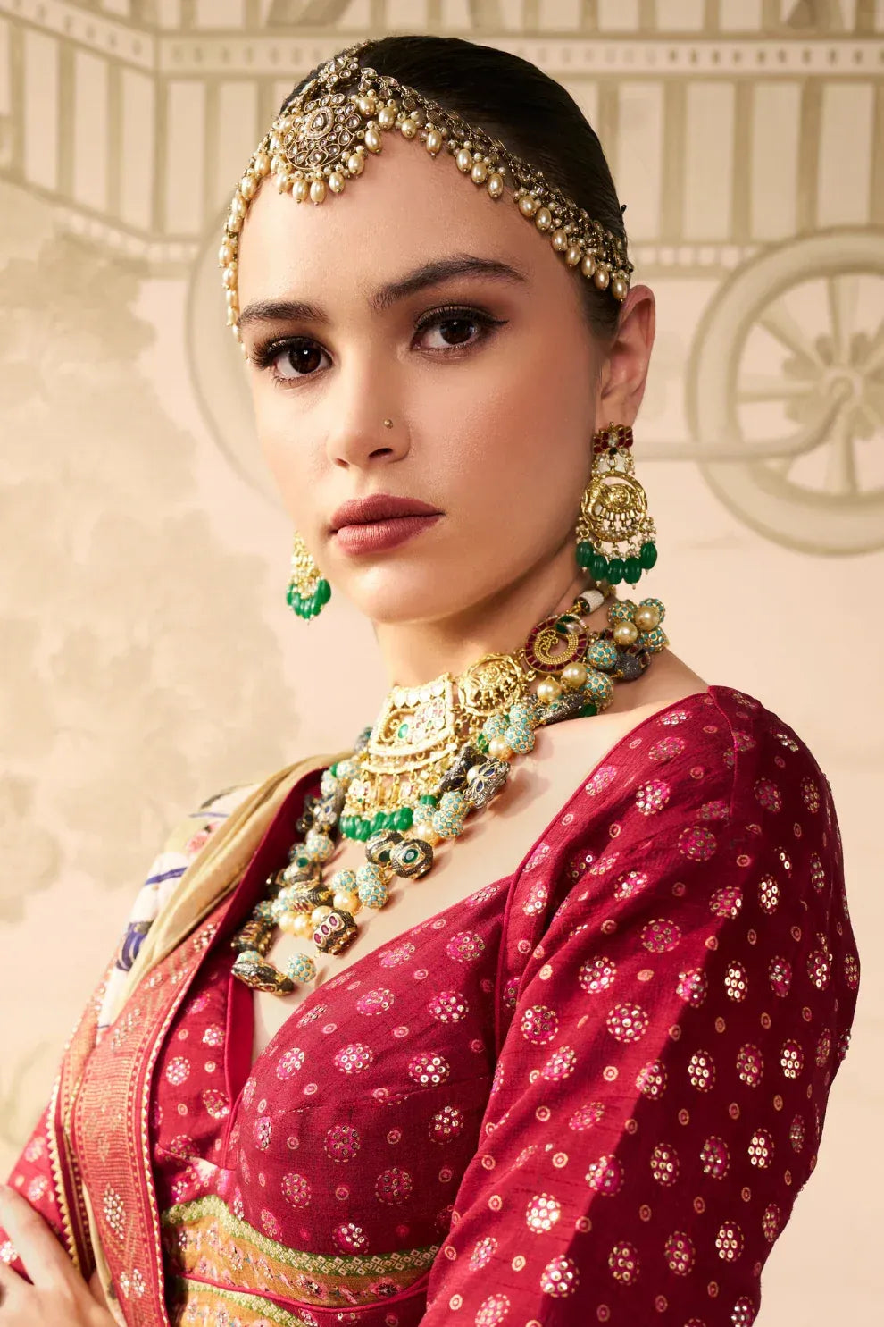 Wine Purple & Ivory Banarasi Silk Zari Lehenga Choli