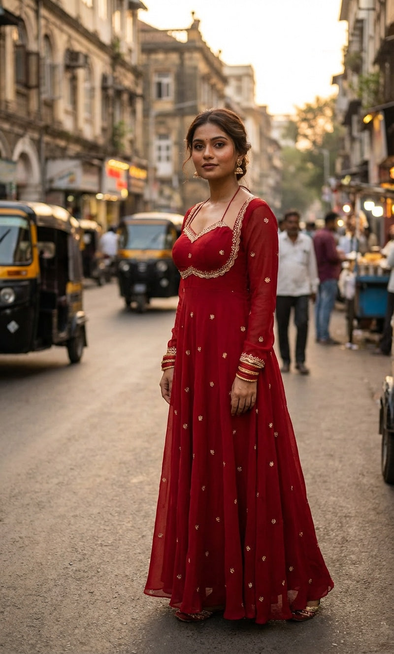 PREMIUM READYMADE GOWN WITH SIMPLE DUPATTA SET