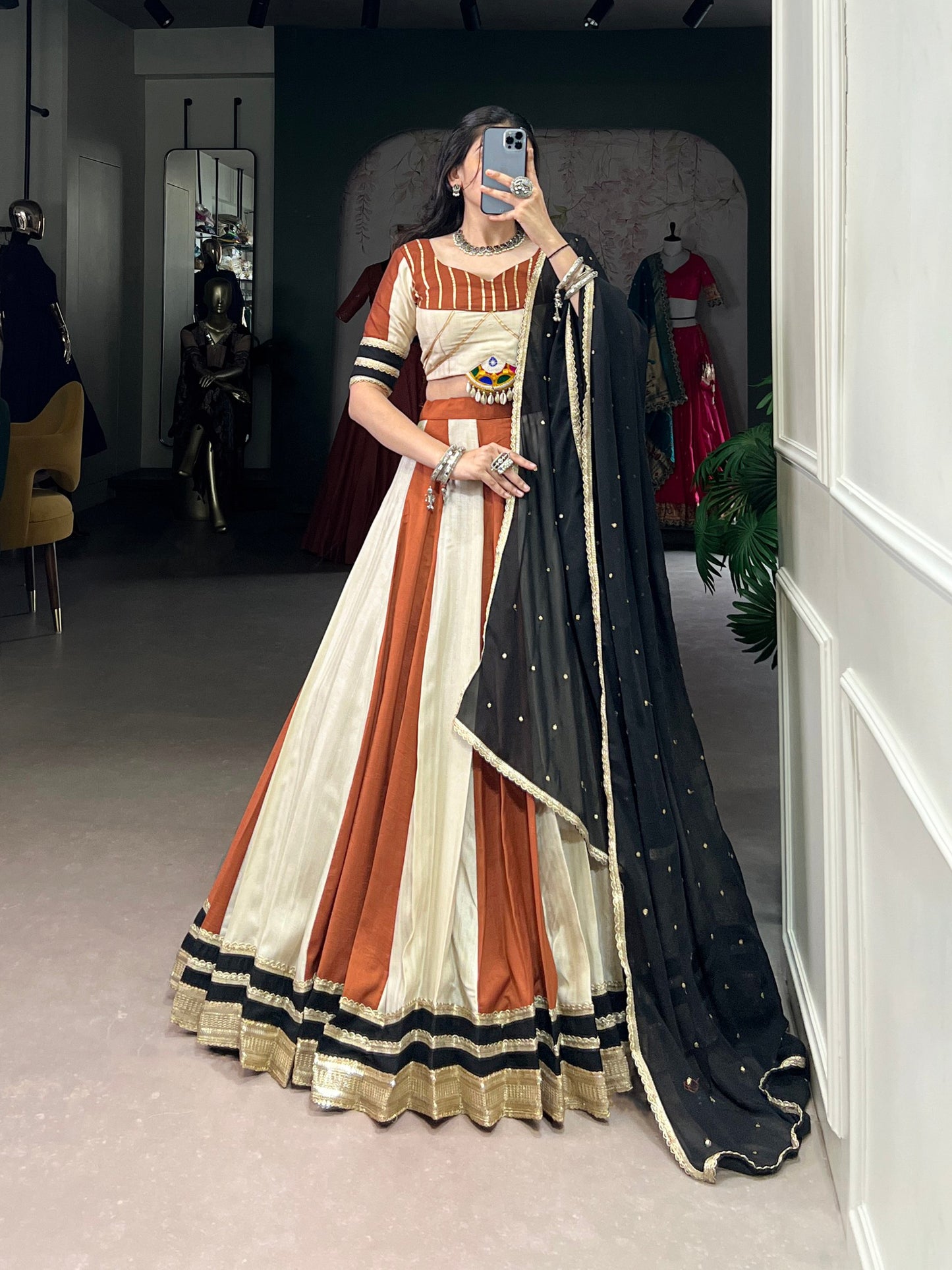 Exquisite Chinon Sequins Lace Worked Lehenga Choli Set