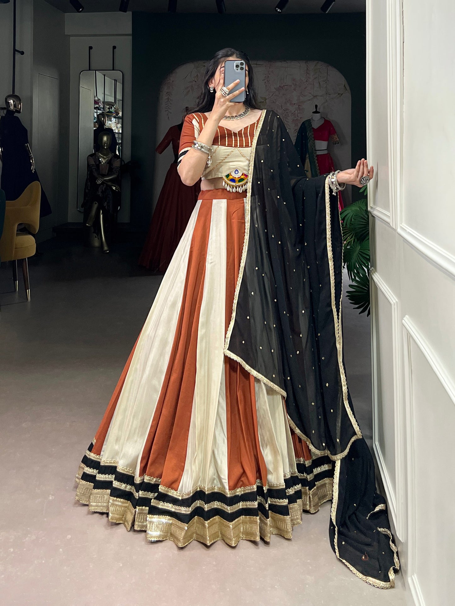 Exquisite Chinon Sequins Lace Worked Lehenga Choli Set