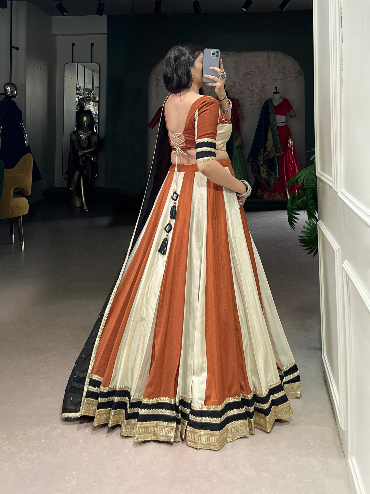 Exquisite Chinon Sequins Lace Worked Lehenga Choli Set